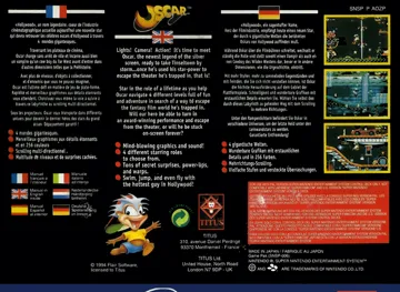 Oscar (Europe) box cover back